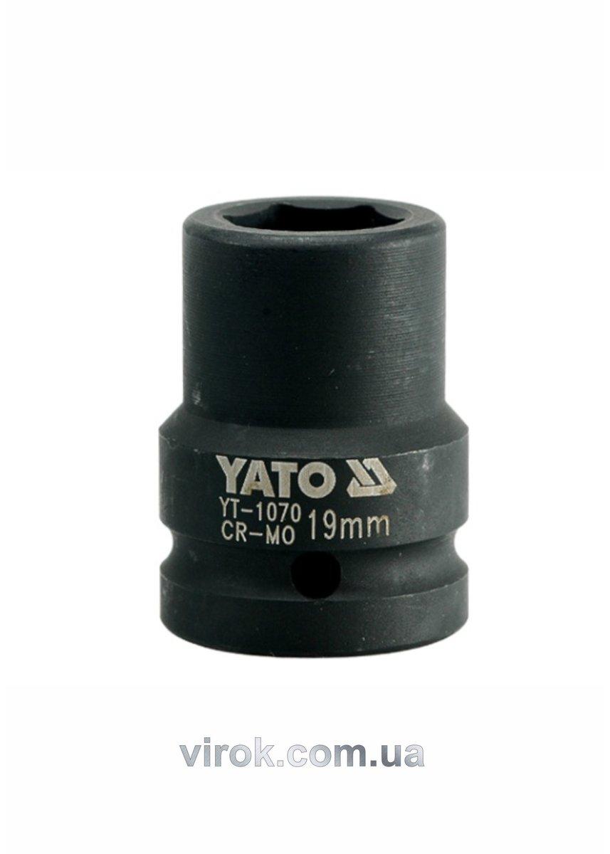 Головка торцева ударна 6-гранна YATO : квадрат 3/4", М= 19 мм, L= 50 мм [16/64]
