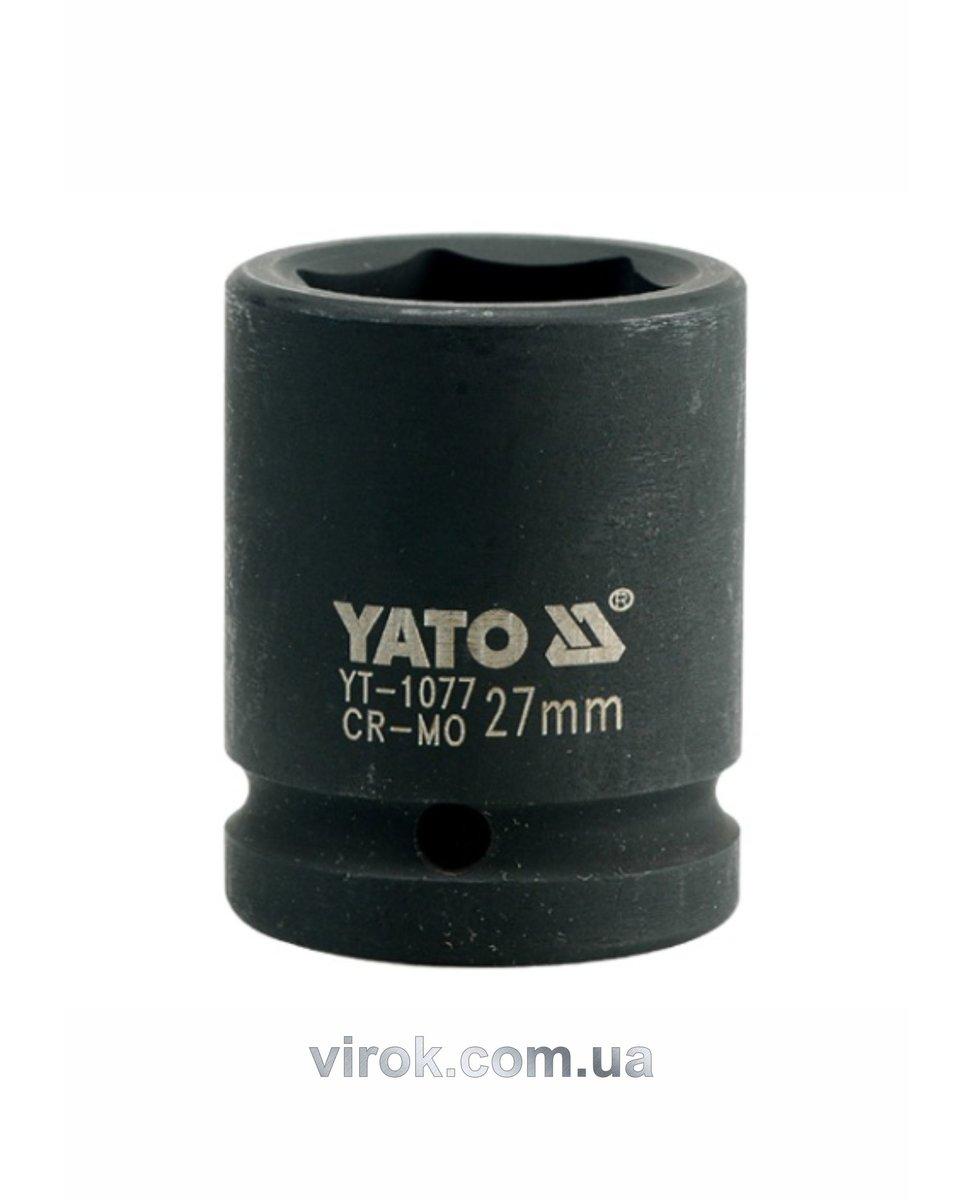 Головка торцева ударна 6-гранна YATO : квадрат 3/4", М= 27 мм, L= 50 мм [16/64]