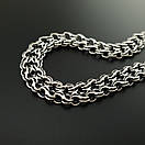 Срібний браслет чоловічий подвійний струмок. Ширина 8 мм. Чорнене срібло 925 проба. Довжина 23,5 см, фото 10