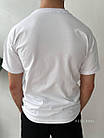 Чоловіча футболка оверсайз базова біла повсякденна з круглим вирізом на літо, фото 4