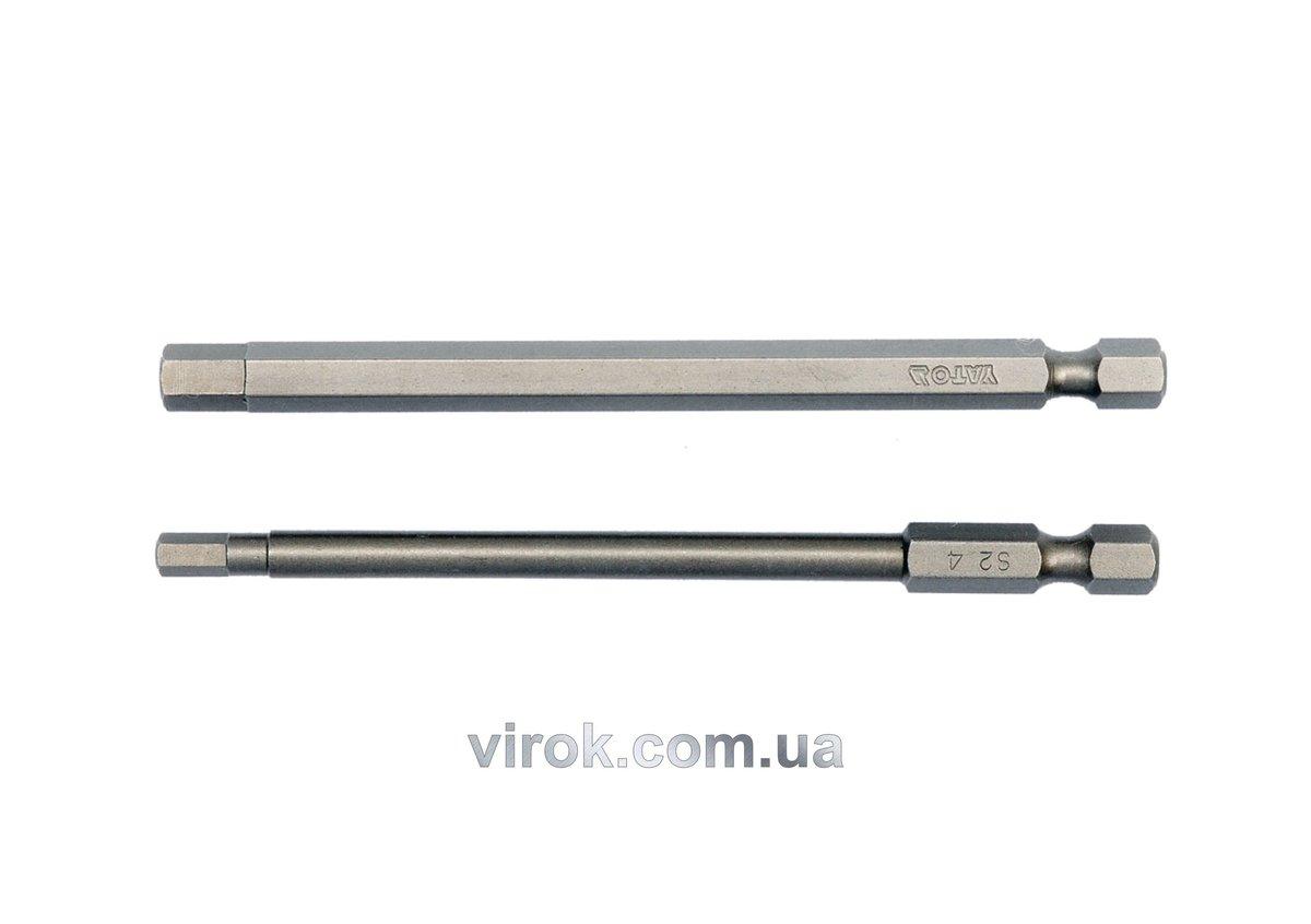 Набір насадок викруткових YATO : "HEX-TAMPER" 4 , 6 мм, квадрат 1/4", L= 100 мм. 2 шт. [25/100]