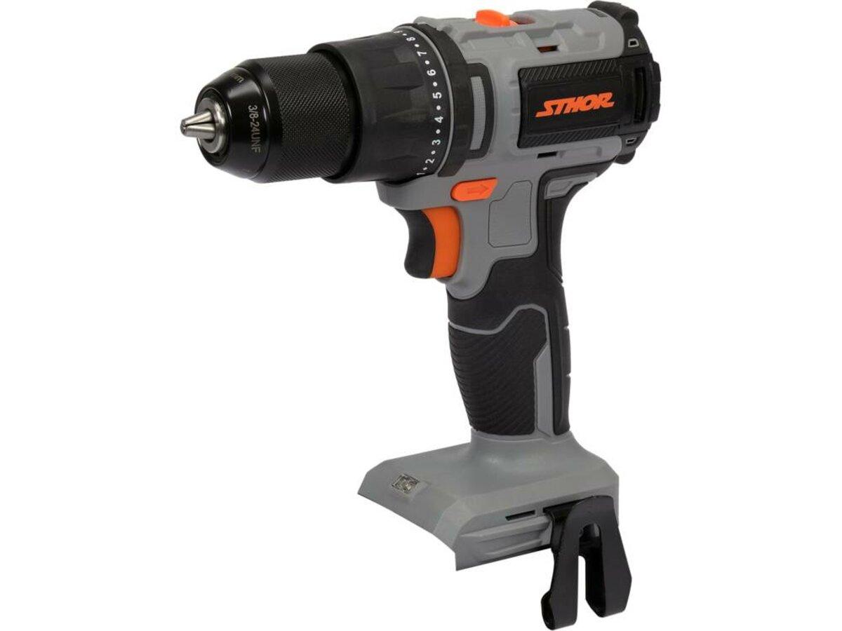 Шуруповерт безщітк. акумулятор STHOR: 20V Li-Ion. КМ- 45 Nm, патрон до Ø — 0,8-10 мм (БЕЗ АКУМУЛЯТОРА)