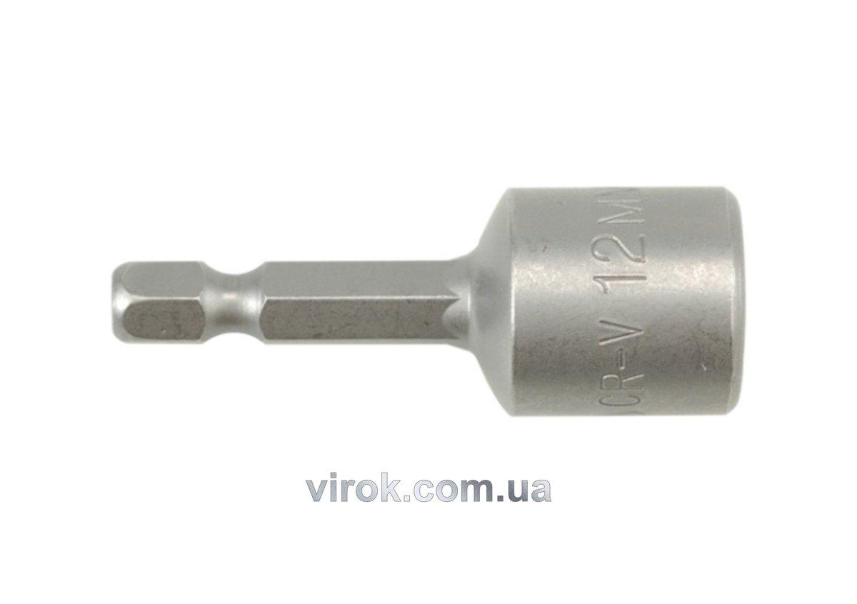 Насадка торцева магнітна 6-гранна YATO : HEX M12 x 48 мм, HEX Ø= 1/4" [Блістер] [100/200]