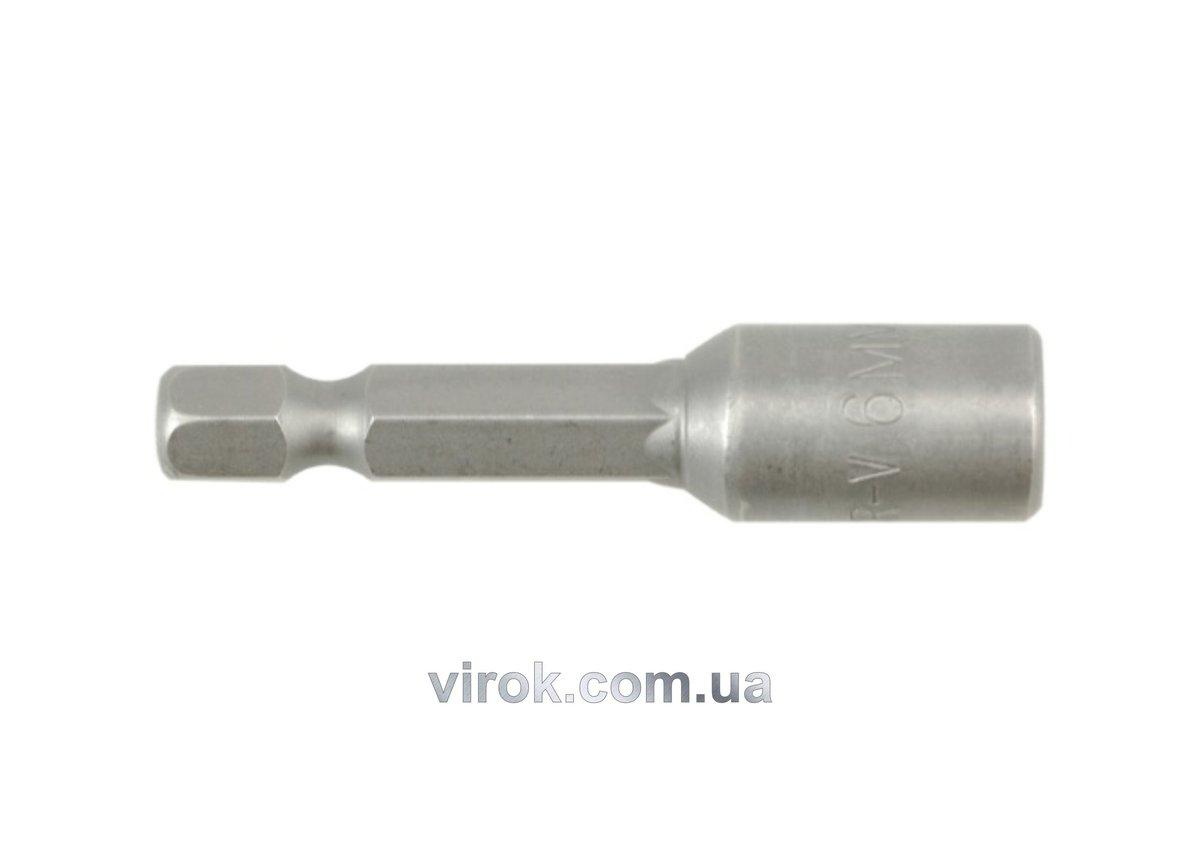 Насадка торцева магнітна 6-гранна YATO : HEX M6 x 48 мм, HEX Ø= 1/4" [Блістер] [100]