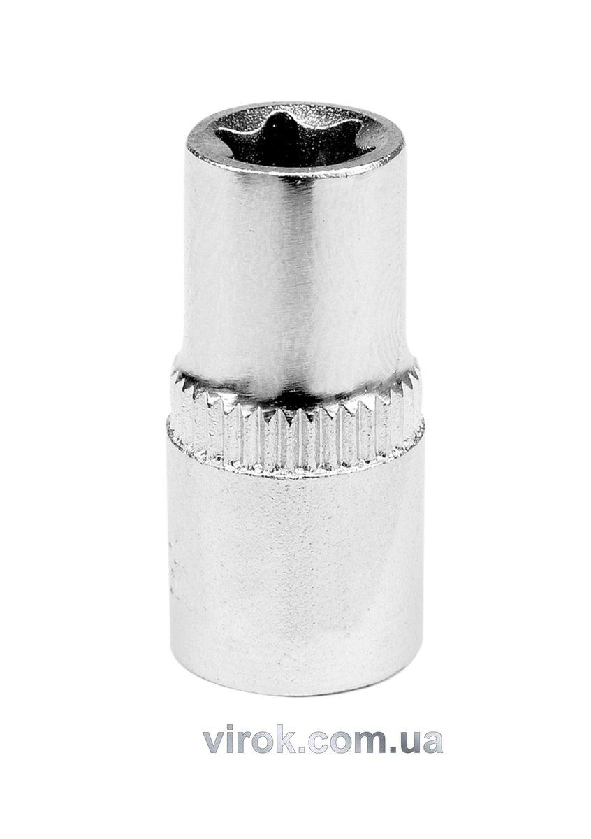 Головка торцева YATO: TORX E5, квадрат 1/4", L = 25 мм. CrV, [24/240/480]