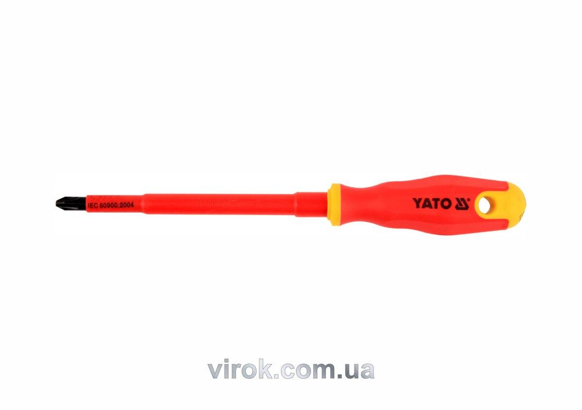 Викрутка хрестова діелектрична ізольована YATO : PH3 x 150 мм. VDE до 1000V [12/120]