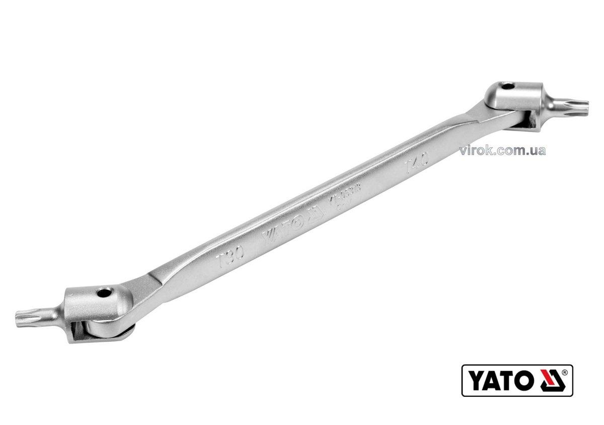 Ключ TORX 2-сторонній на шарнірах YATO : Т30 х Т40, L= 229 мм, Cr-V (DW)