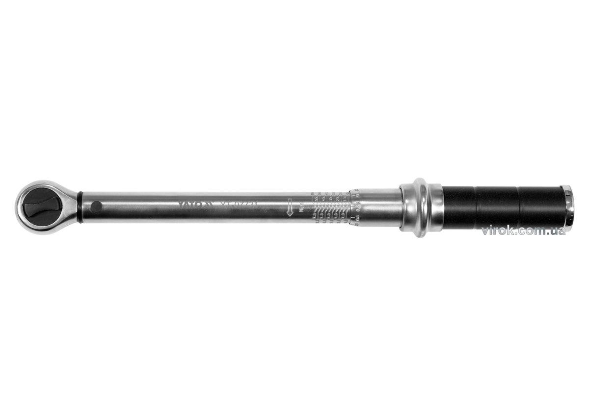 Ключ динамометричний YATO : квадрат 3/8", F= 10- 60 Нм, L= 362-385 мм [12]