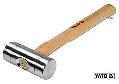 Молоток алюмінієвий YATO : Ø40 x 300 мм, m= 300 г, дерев'яна ручка [6/36]