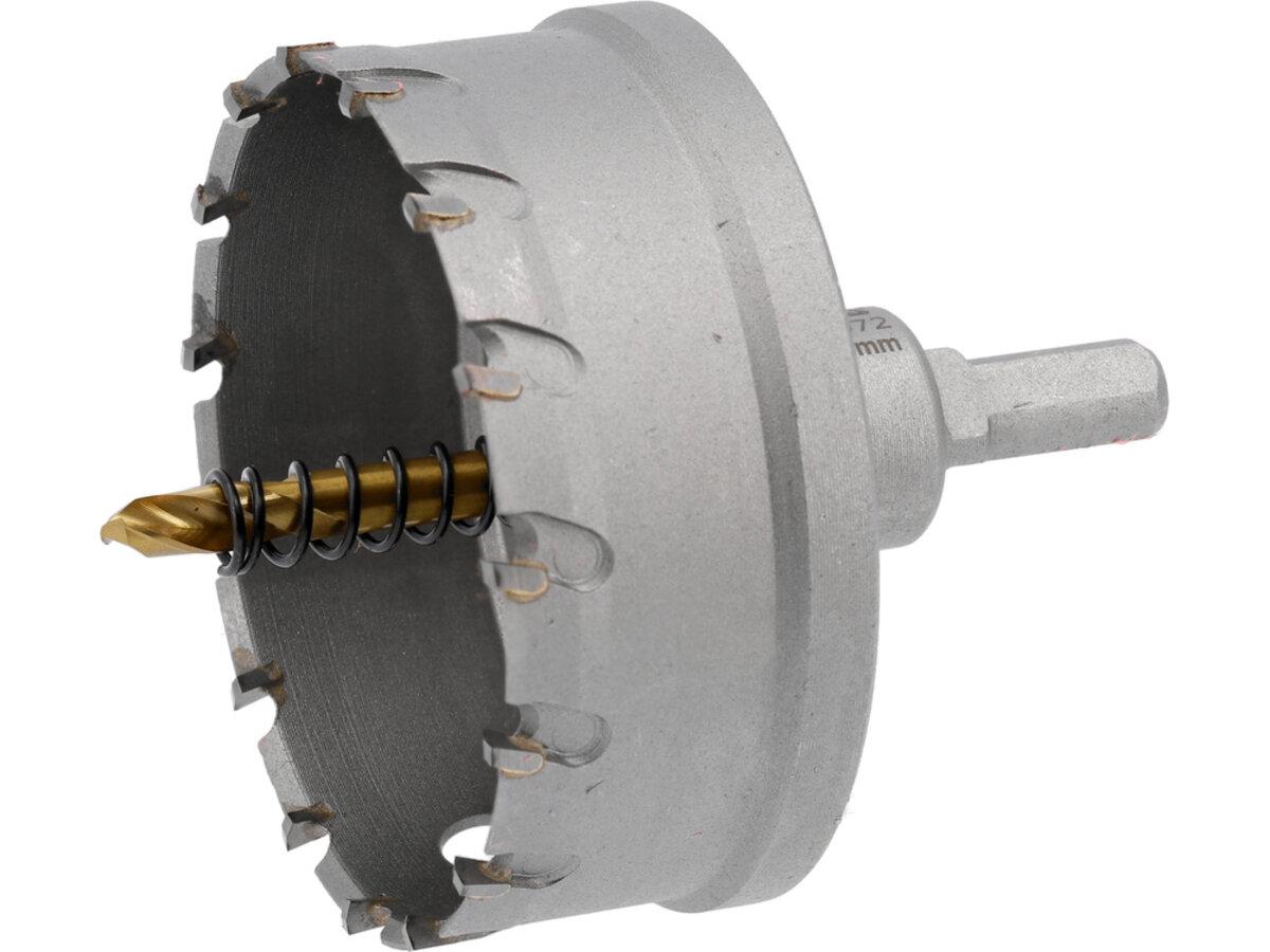 Свердло коронка по металу TCT YATO: Ø80 x 103 мм, товщ. до 25мм, з напрямним, 6-гран. хвост 3/8" [4]