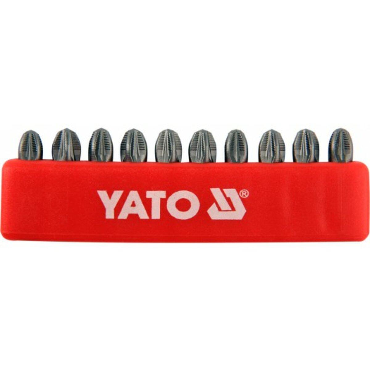 Набір насадок викруткових YATO : "Pozidriv" РZ3 x 25 мм. HEX 1/4" 10 шт. [25/200]