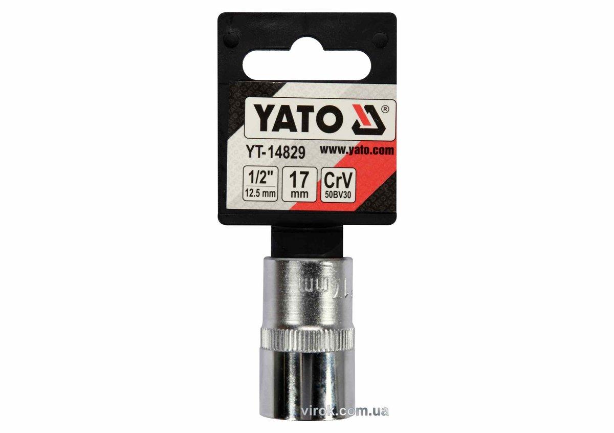 Головка торцева YATO: квадрат 1/2", SPLINE M17 мм, L = 38 мм. CrV [Блістер] [10/200]