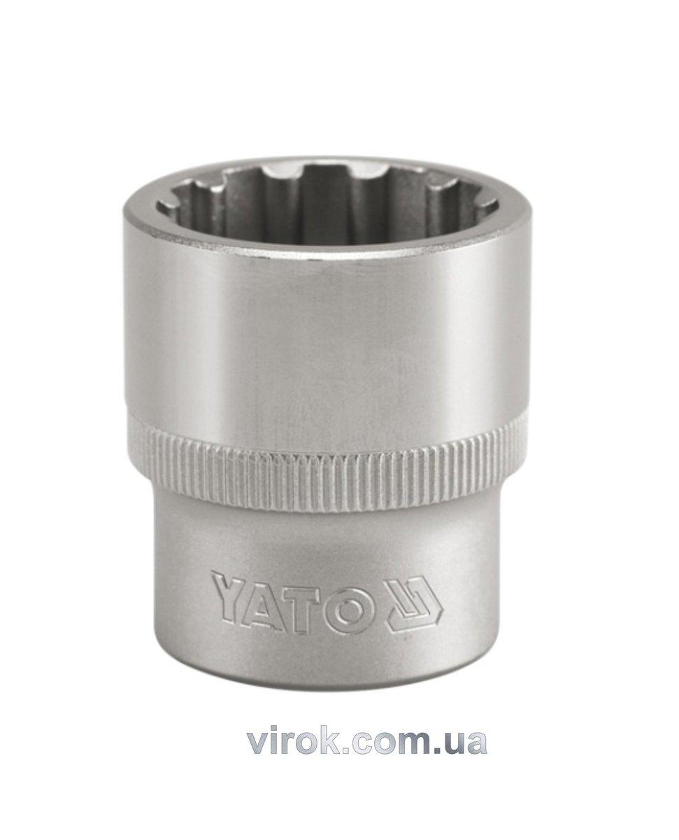 Головка торцева YATO : квадрат 1/2", "Spline", M= 30 мм, L= 42 мм [6/60/120]
