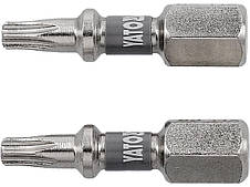 Насадка викруткова YATO TORX T15 х 25 мм. HEX 1/4", покрита нікелем, 2 шт.[10]