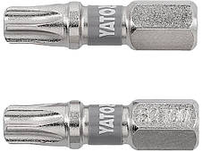 Насадка викруткова YATO TORX T30 х 25 мм. HEX 1/4", покрита нікелем, 2 шт.[10]