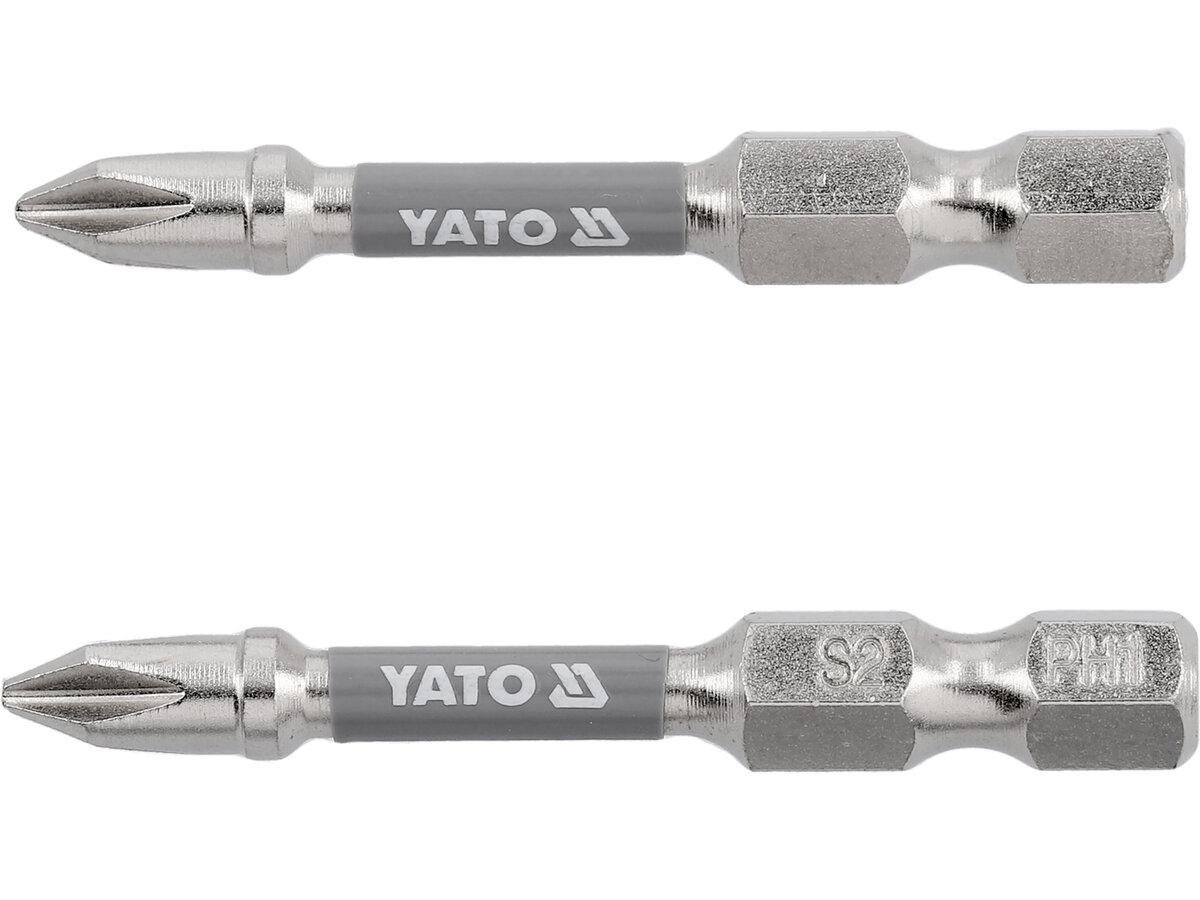 Насадка викруткова YATO PH1 х 50 мм. HEX 1/4", покрита нікелем, 2шт.[10]
