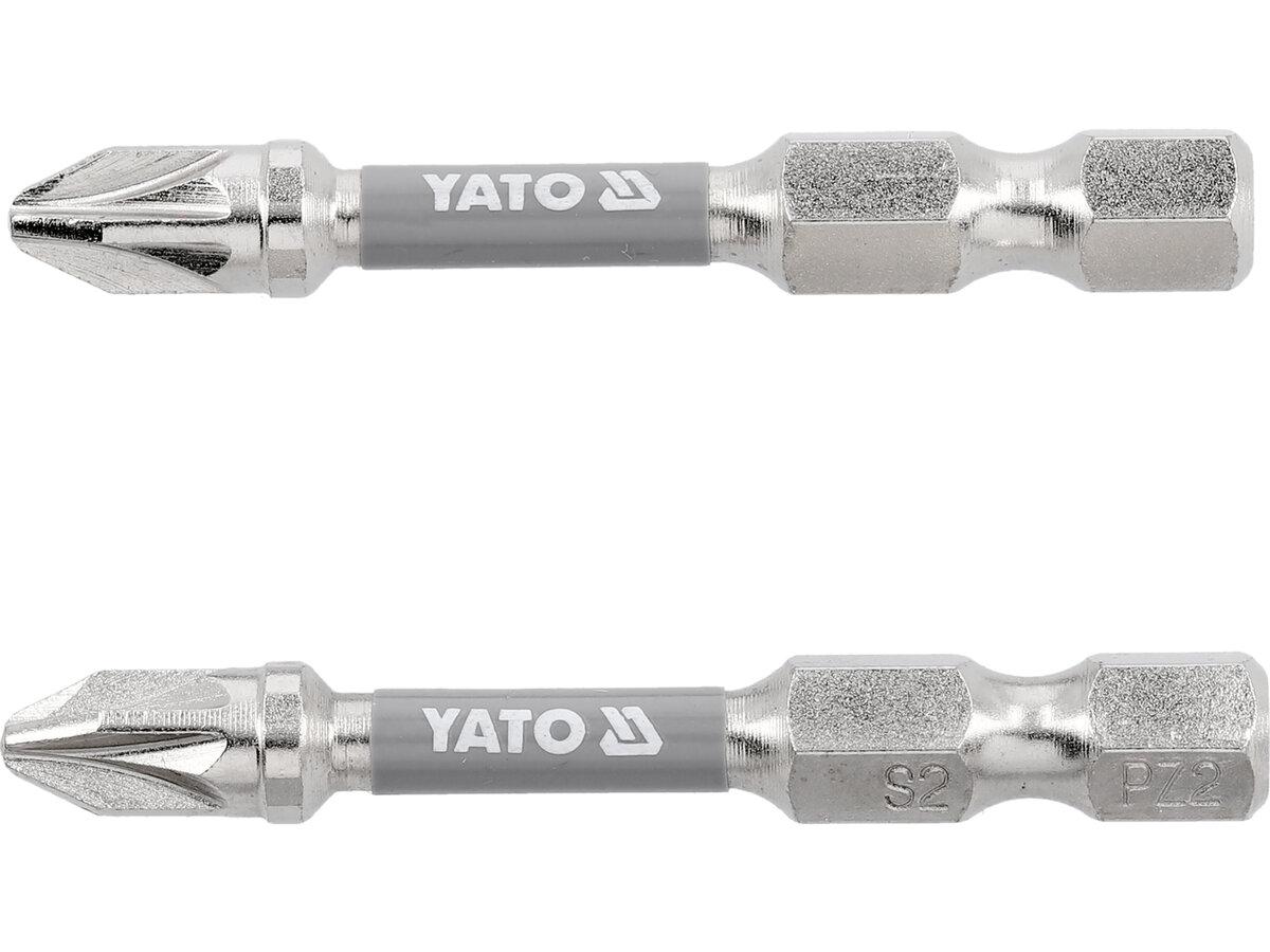 Насадка викруткова YATO PZ2 х 50 мм. HEX 1/4", покрита нікелем, 2шт.[10]