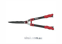 Ножиці до живоплоту YATO : Cталеві, прямі, регулятор натиску, L= 650x254 мм [12]