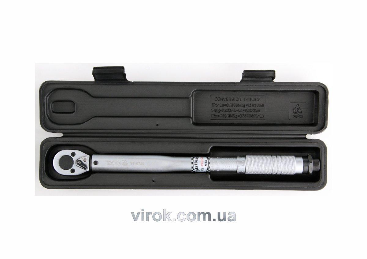 Ключ динамометричний YATO : квадрат 3/8", F= 19- 110 Нм, L= 366 мм [20]