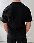 Чоловіча футболка оверсайз базова чорна повсякденна з круглим вирізом на літо, фото 3