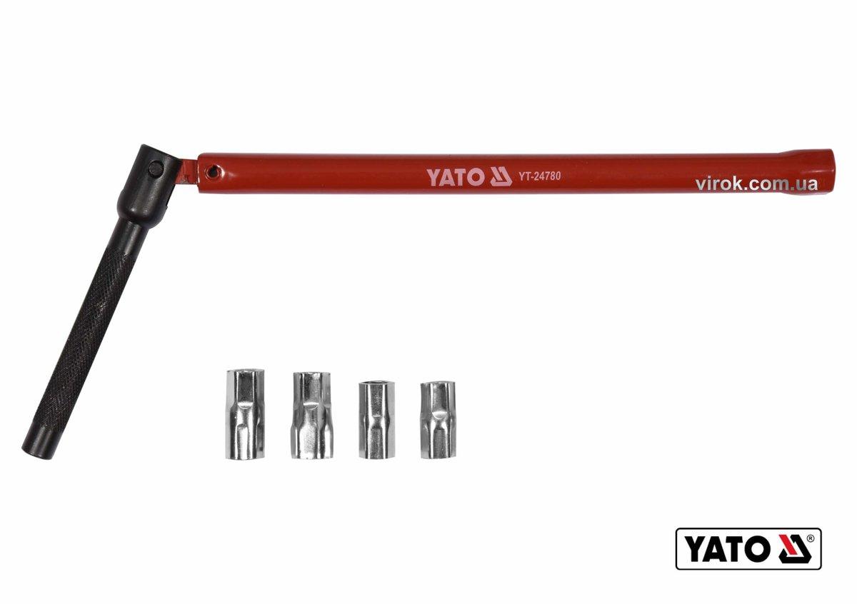Ключ для монтажу сантехн. арматури на шарнірі YATO : HEX 13 мм, 8-12 мм, зі сталі [20/40]