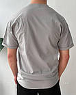 Чоловіча футболка оверсайз базова сіра повсякденна з круглим вирізом на літо, фото 3