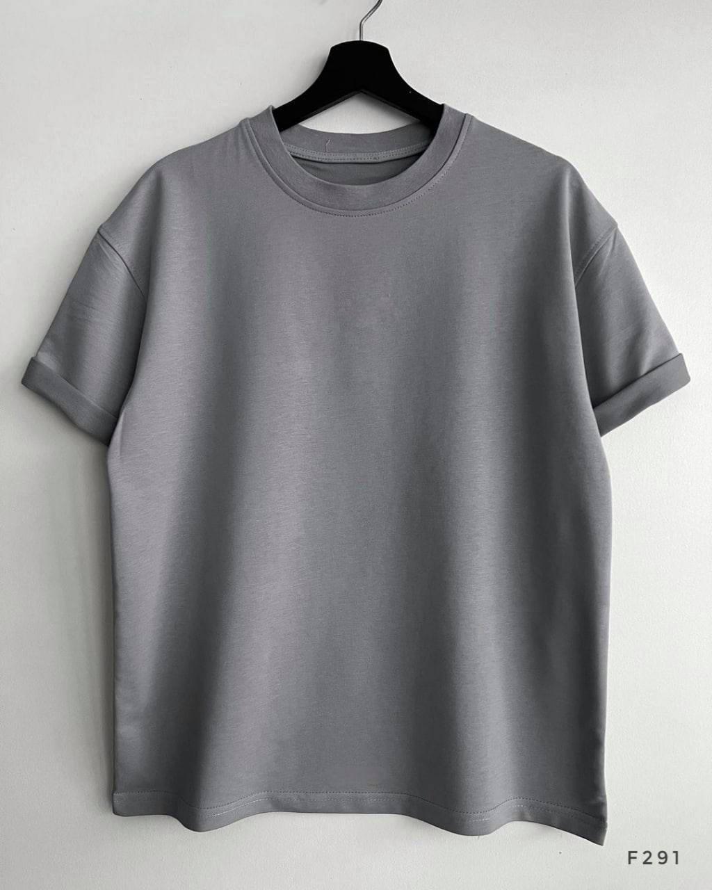 Чоловіча футболка оверсайз базова сіра повсякденна з круглим вирізом на літо, фото 1