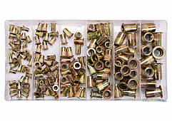 Нітогайки сталеві YATO з різними розмірами М3-М10, 150 шт. в футлярі [24]