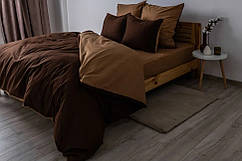 Сімейна постільна білизна євро Теп ранфорс Винний Топаз