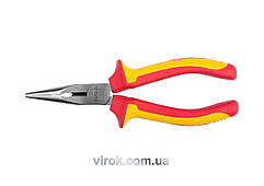 Щипці електромонтажні подовжені півкруглі прямі YATO : L= 160 мм з ізоляцією 1000V [6/36]