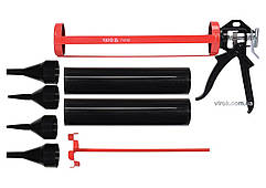 Пістолет скелетний для затирання швів YATO : L= 330 мм, Ø= 60 мм, зі змінними насадками [10]