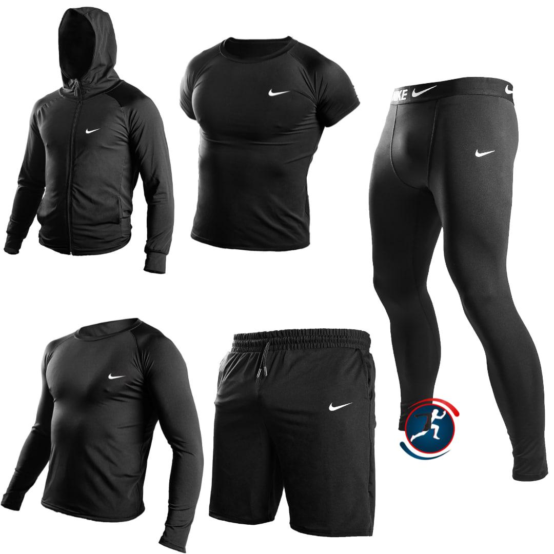 Чоловічий компресійний комплект 5в1 Nike, одяг для тренувань Найк, фото 1