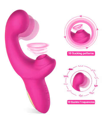 Вакуумний вібратор 3в1 Xadut фалоімітатор з рухомою головкою 10 режимів роботи