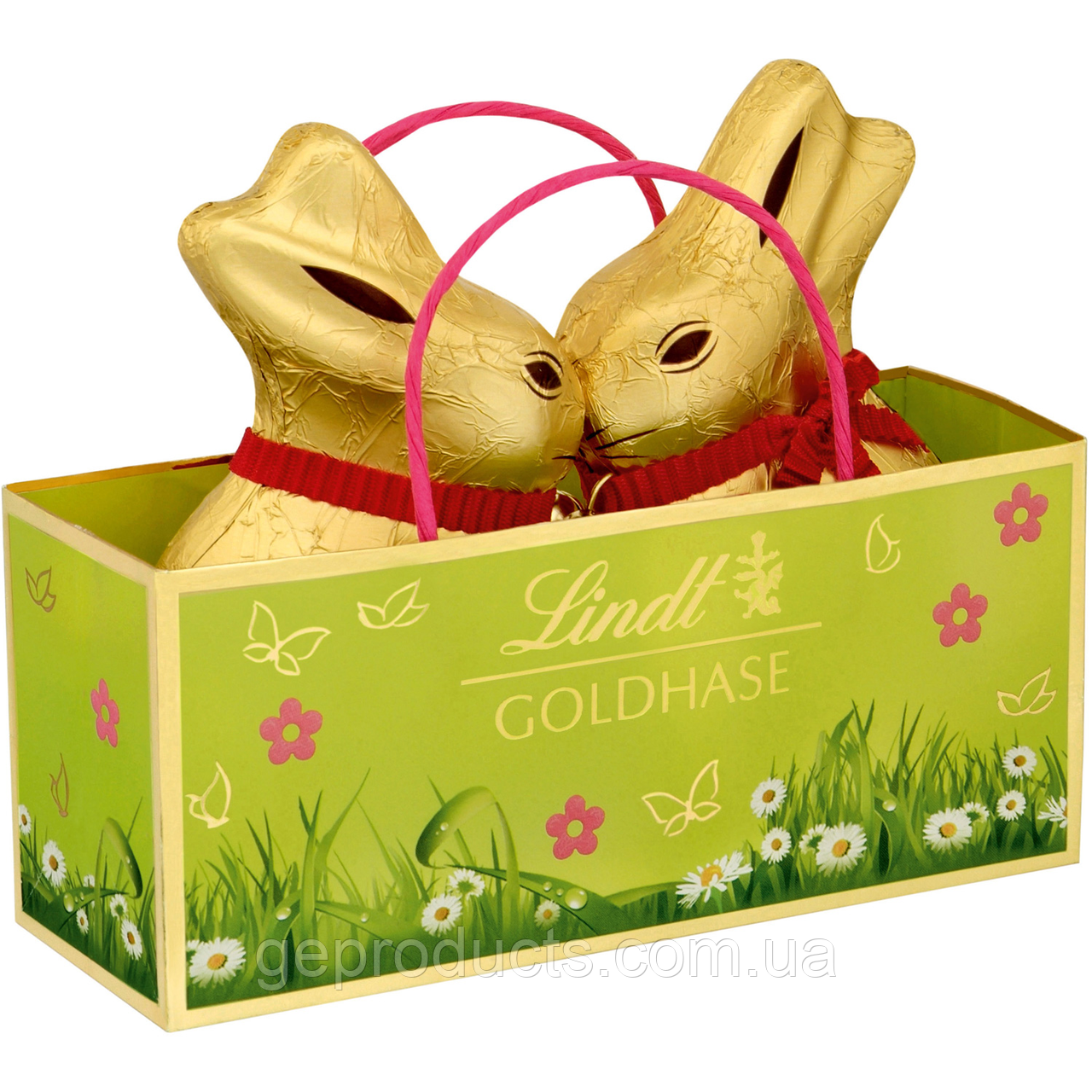 Подарунковий набір шоколадних зайчат Lindt Easter у пакеті 100г.