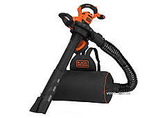 Порохотяг садовий з подрібнювачем мережевий B+D : P= 3 кВт, збірний мішок- 72 л, 11.7 м³/хв, 2 сопла