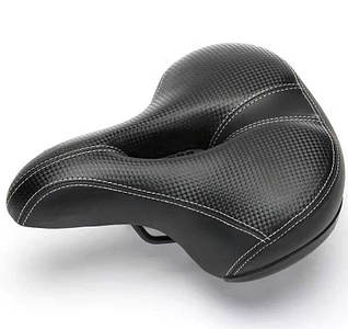Велосипедне сідло широке (не силіконове) зручне, м'яке, на пружинах
