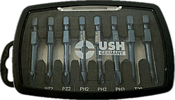 Набір насадок викруткових Blueshock USH: 1/4"х 50 мм, PH2(х2)-3, PZ2(х2)-3; T20-25, 8 елем.