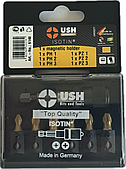 Набір насадок викруткових Isotin USH: 1/4", PH1, PH2, PH3, PZ1, PZ2, PZ3; магнітний тримач, 7 ел.