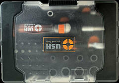 Насадки викруткові Industry USH: з магнітним тримачем, адаптерами, тріщаткою і викруткою 1/4", 45 ел