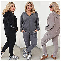 Спортивний костюм стильний батал турецька Пума Мʼяка чорний, молочний, сірий, Мокко, голубий 50-52,54-56,58-60