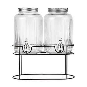 Набір з 2 лимонадниць з краном на металевій підставці "Живильна прохолода", 3,8 л ELISEY