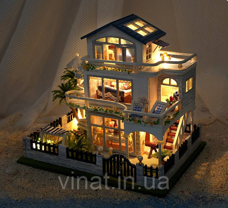 Румбокс Мініатюрний триповерховий будинок Інтер'єрний конструктор Mini Blue Waltz DIY TC-15