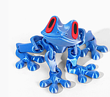 Антистрес Жаба магнітні лапи блакитна рухома шарнірна іграшка 20 см 3D, фото 4