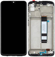 Дисплей-модуль тачскрин Xiaomi Redmi 9T/Poco M3 чорний з рамкою