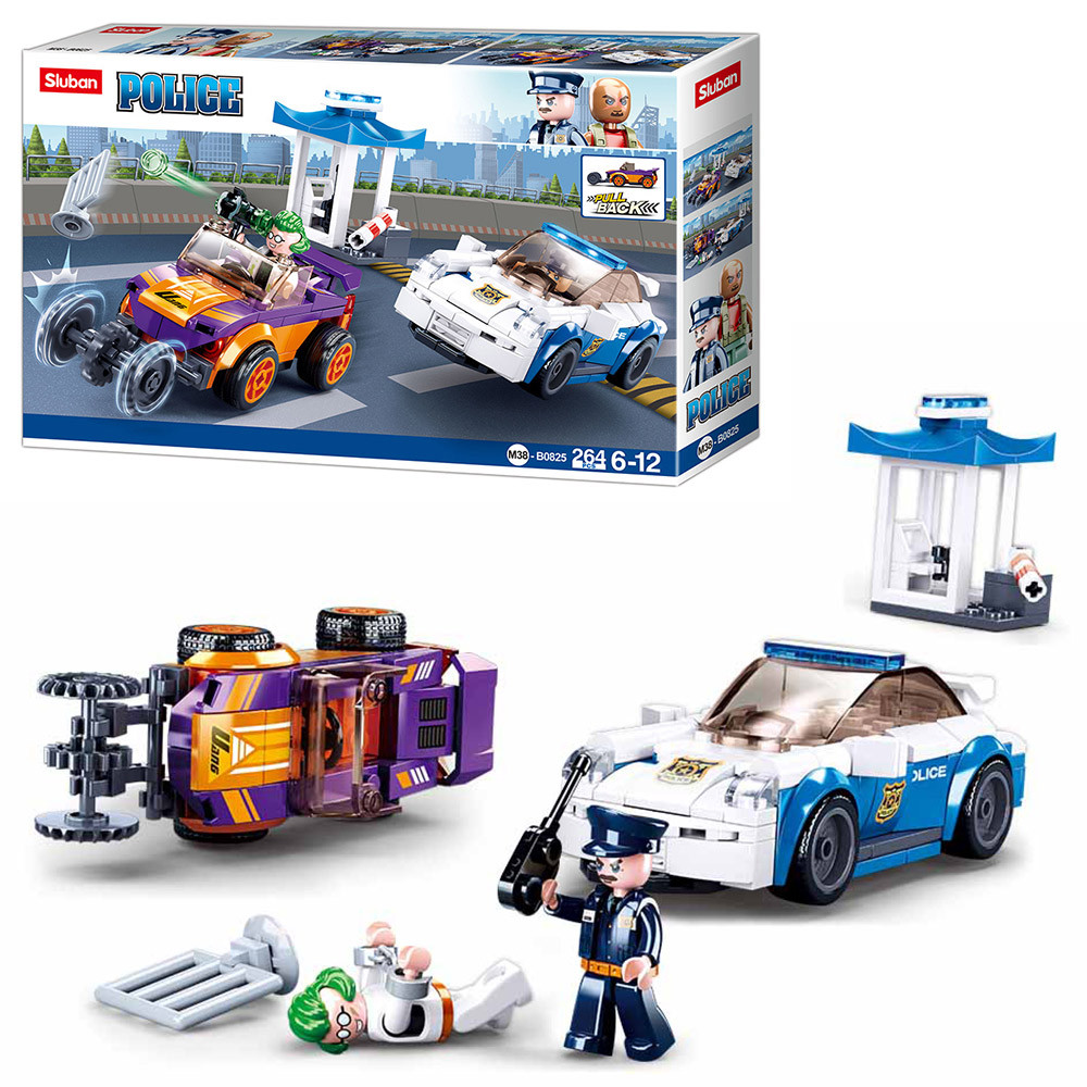 Конструктор SLUBAN M38-B0825 Погоня на автостраді 264 деталі та 2 фігурки, фото 1