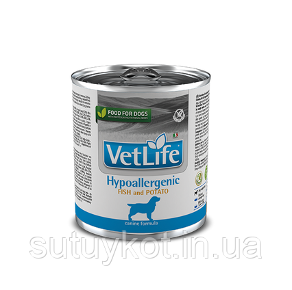 Вологий лікувальний корм для собак Фармина Vet Life Hypoallergenic при харчовій аллергії, 300 гр.