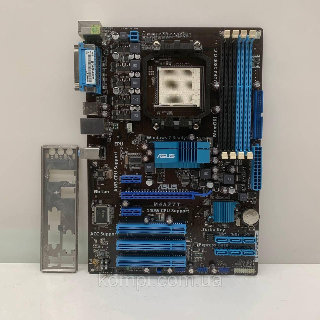 Материнська плата sAM3 ASUS M4A77T (Socket AM3, DDR3, 140W CPU Support, б/у)