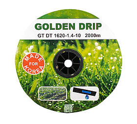 Стрічка Крапельна 8 mil крок 10 см бухта 2000 метрів емітерна GOLDEN DRIP
