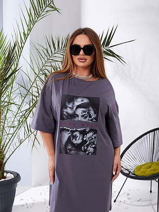 Сукня-футболка OVERSIZE Розміри: 50-54, 54-58, фото 3