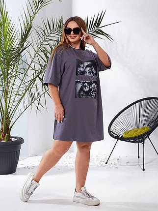 Сукня-футболка OVERSIZE Розміри: 50-54, 54-58, фото 4